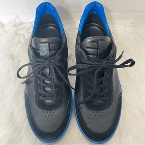 Ecco Men’s Street Tray Dynasty Leather Suede Lace Up Sneakers Black Size 10.5